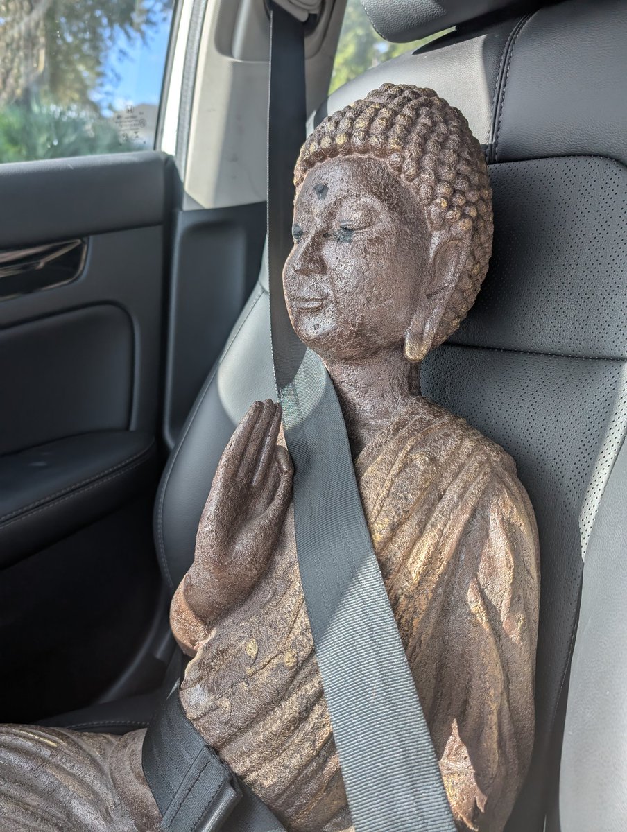 idlematts's tweet photo. Buddha in da car where will he go https://t.co/i6KNhxf8st