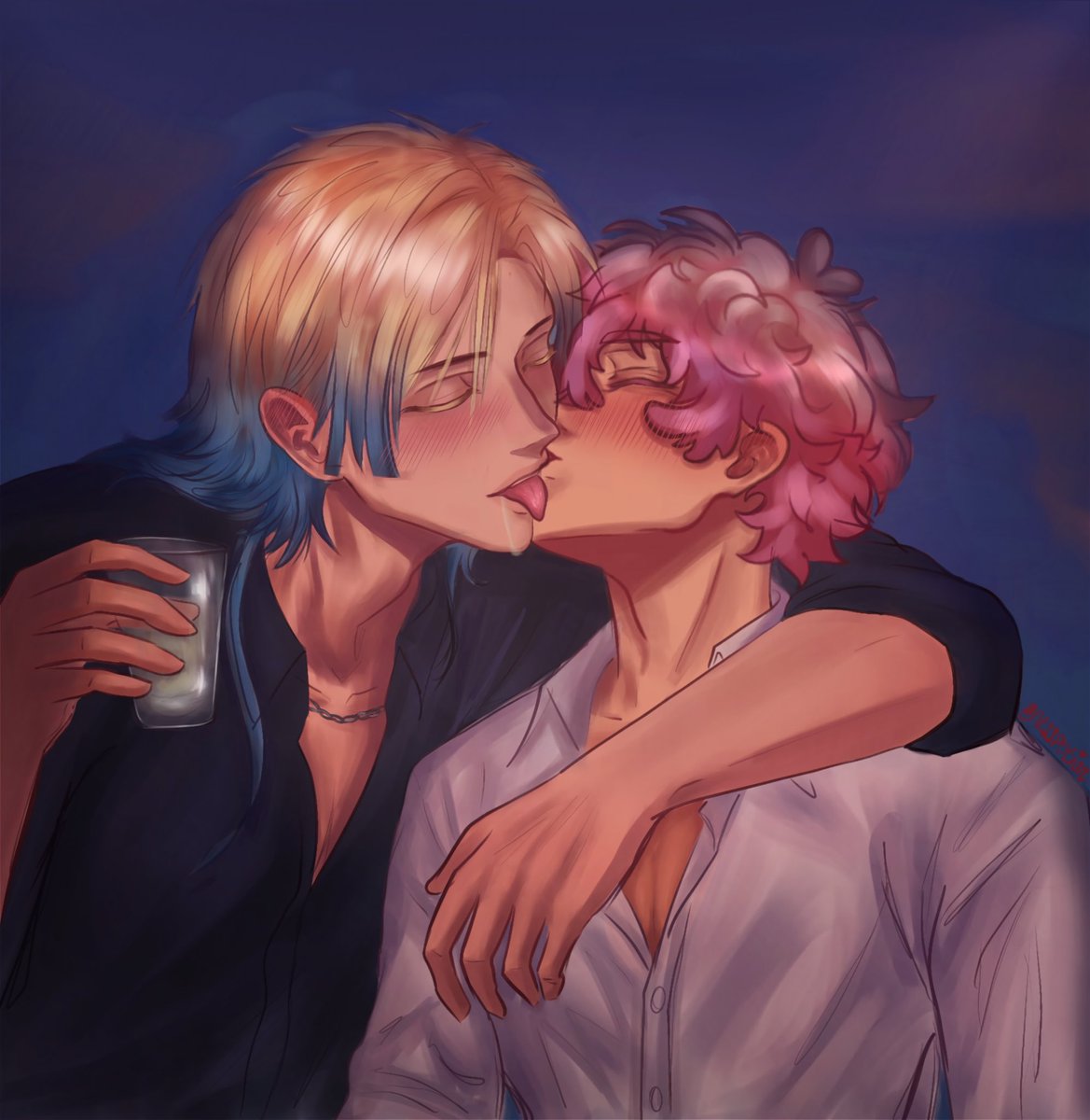 nesspotion's tweet image. kainess and their drunk kisses on kaiser’s balcony
i ended up making this it’s own piece bc i liked it so much!
#カイネス #kainess #kins