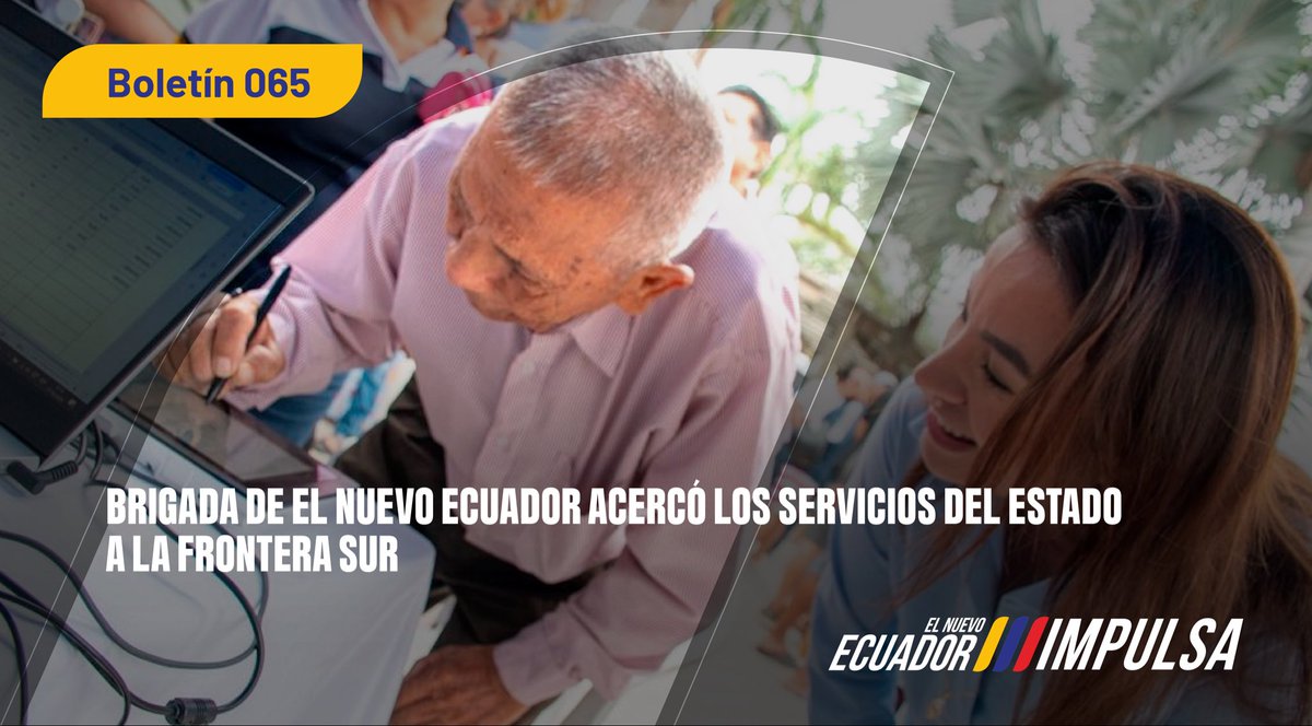 BOLETÍN | #ElNuevoEcuadorImpulsa 🇪🇨

En el cantón fronterizo Huaquillas, se desarrolló una nueva Brigada de El Nuevo Ecuador, con el objetivo de acercar los servicios del Estado a la ciudadanía.

📰➡️ gobernacioneloro.gob.ec/brigada-de-el-…