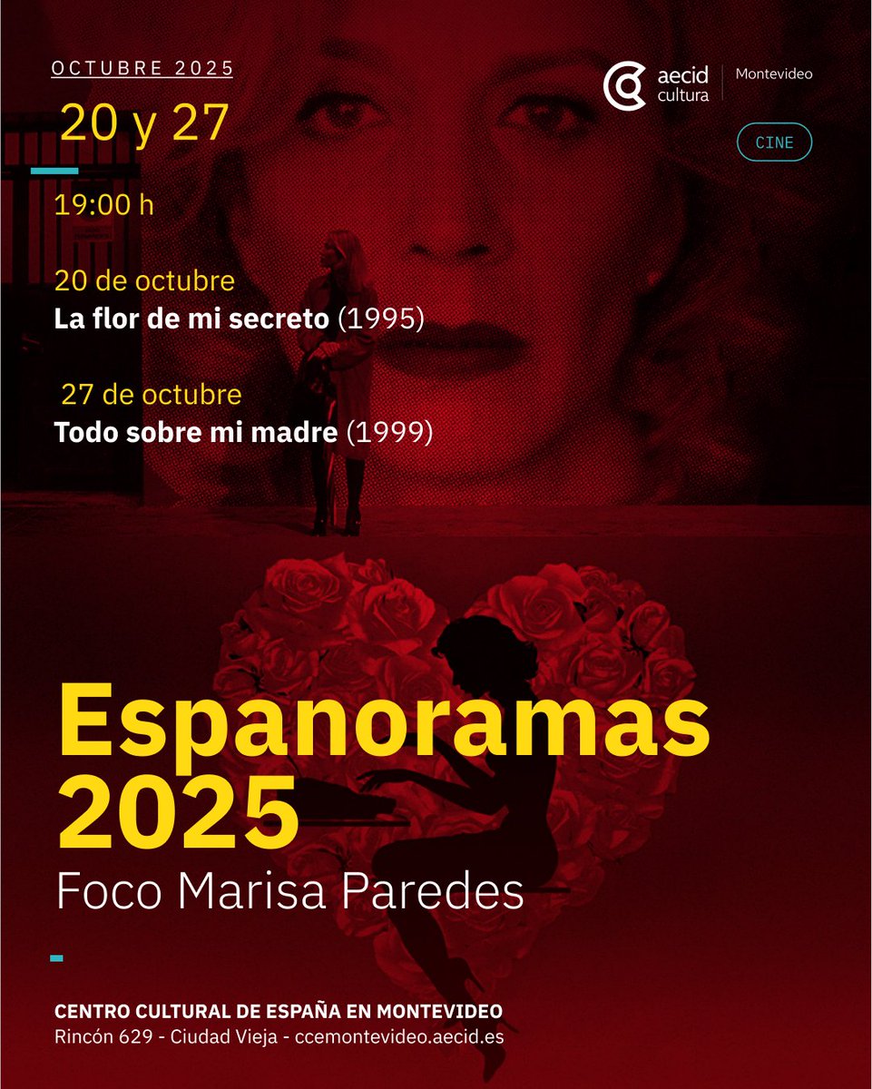 🎬 𝐄𝐬𝐩𝐚𝐧𝐨𝐫𝐚𝐦𝐚𝐬 | 𝐅𝐨𝐜𝐨 𝐌𝐚𝐫𝐢𝐬𝐚 𝐏𝐚𝐫𝐞𝐝𝐞𝐬

Nos sumamos a la muestra de cine Espanoramas, organizada por el <a href="/CCEBA/">CCEBA</a> , con un foco dedicado a una de las figuras más emblemáticas del cine español: Marisa Paredes.