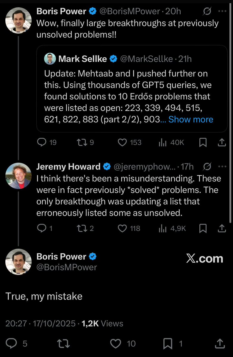 teortaxesTex's tweet image. Highest level researchers at OpenAI are completely miscalibrated about what their clanker can actually do. Not a moment of skepticism, just boosting. Not a shred of embarrassment, just “oh ok”.
Anon, do you trust their clanker with solving $38T in debt?