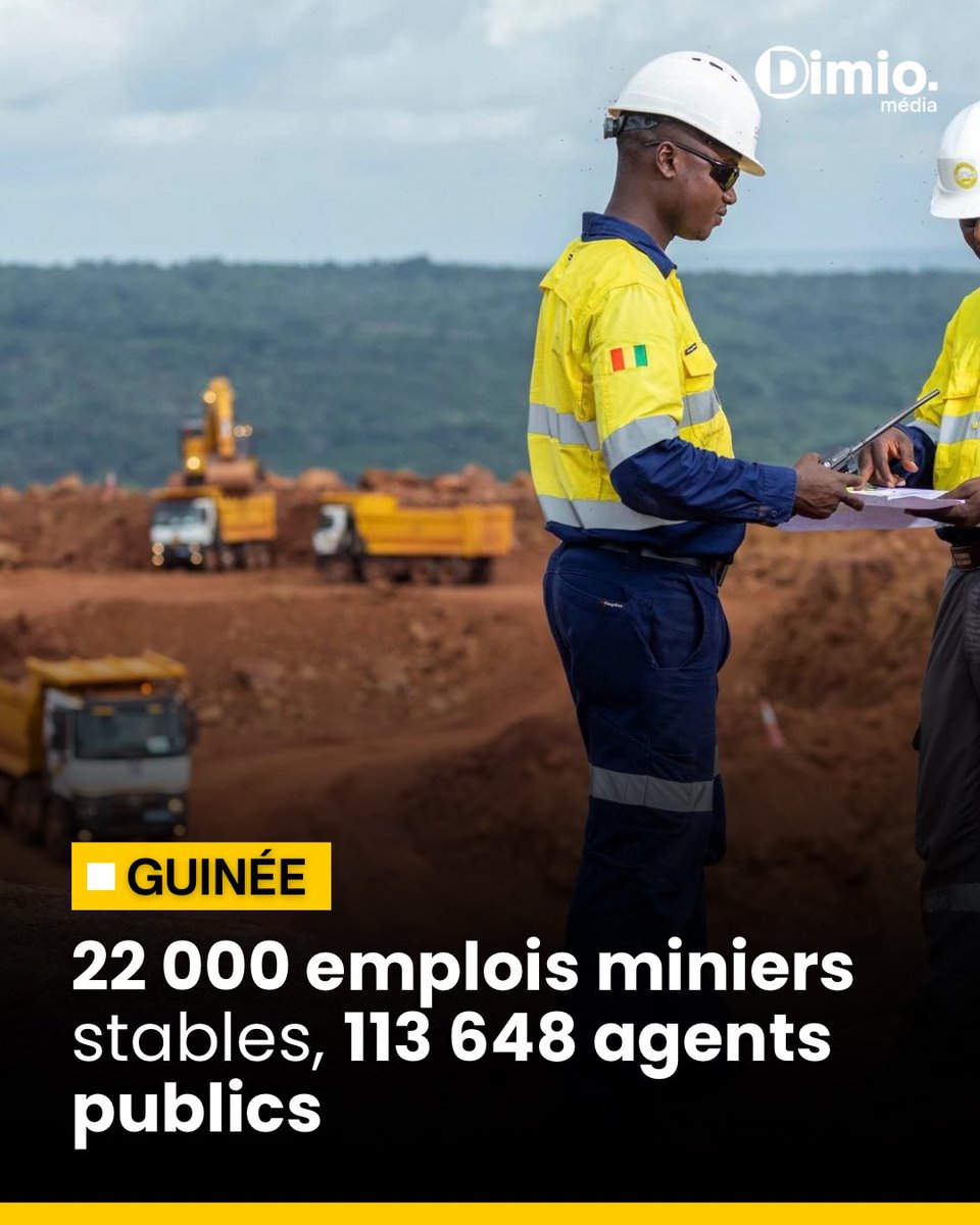 🇬🇳 En #Guinée, le secteur minier offre 22 000 emplois stables, tandis que la Fonction publique emploie 113 648 agents, selon les données officielles. 

🔗 Les détails à lire ici : dimiomedia.org/news/guinee-22…