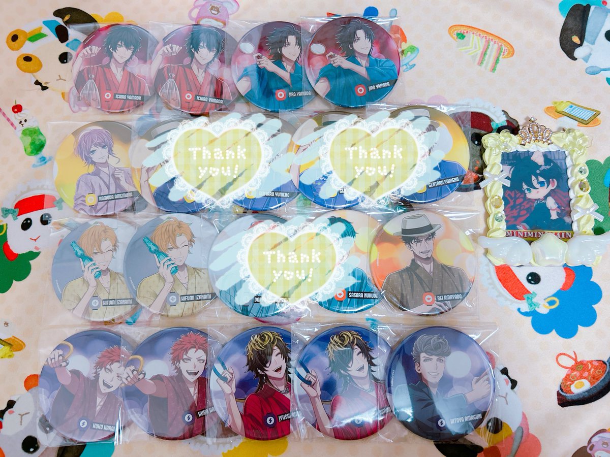 MiniMiniMain's tweet image. 【交換】
ヒプノシスマイク ヒプマイ ヒプムビ 8th Anniversary カフェ 缶バッジ

譲) 一郎、二郎、乱数、一二三、零、空却、十四、獄

求) 三郎

郵送交換。ポプショ購入分です。検索からもお気軽にお声掛けください。