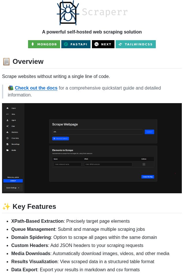 tom_doerr's tweet image. Self-hosted web scraping solution, without writing code