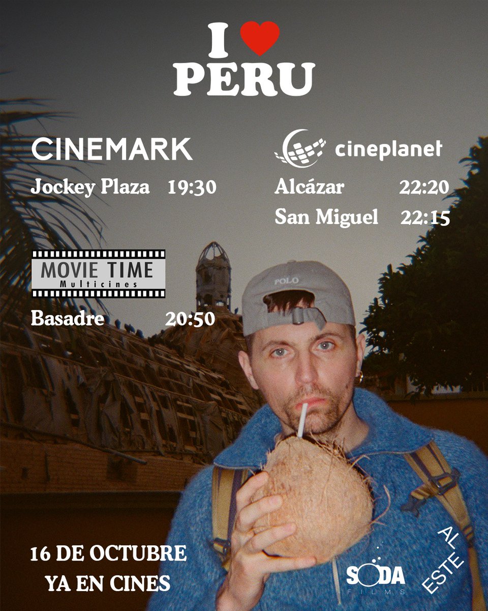 Descubre la película que llevó al Cóndor a la alfombra roja de Cannes. I ❤️ Peru está en los cines en Lima! Una película que reta los prejuicios desde la sátira. Solo en <a href="/Cinemark_Peru/">Cinemark Perú</a> Joceky Plaza, @Cineplanet Alcázar y San Miguel y Movie Time Basadre.
#Cine