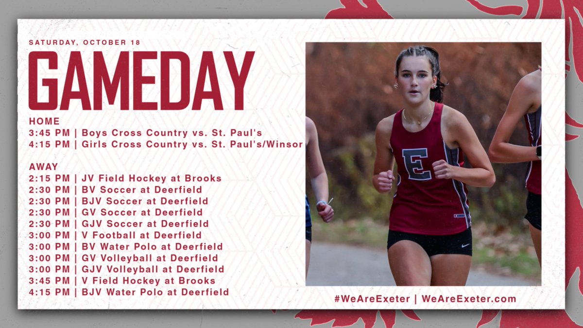 Cross Country is HOME while the rest of Big Red hits the road. Get out and cheer on our runners at the stadium! #WeAreExeter