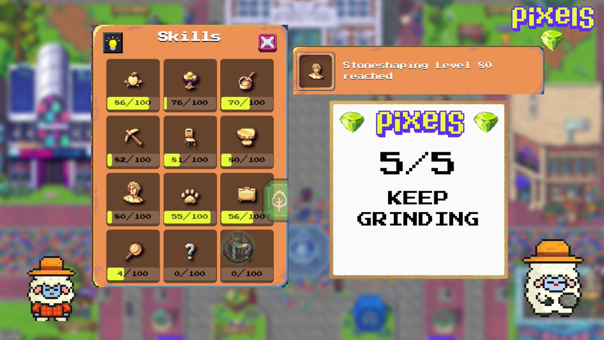 0xmohimaro13's tweet image. #2 Keep Grinding: A new level 80 skill unlock. I hope a lot of you guys level up before chapter 3. 🧑‍🌾🤝 @pixels_online #pixelcreator #Tips