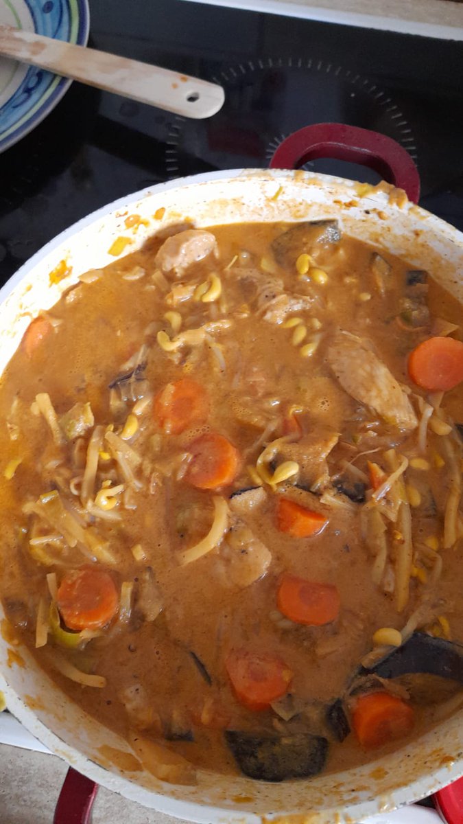 Curry ist fertig, allerdings weniger Huhn drin, weil zuviel genascht