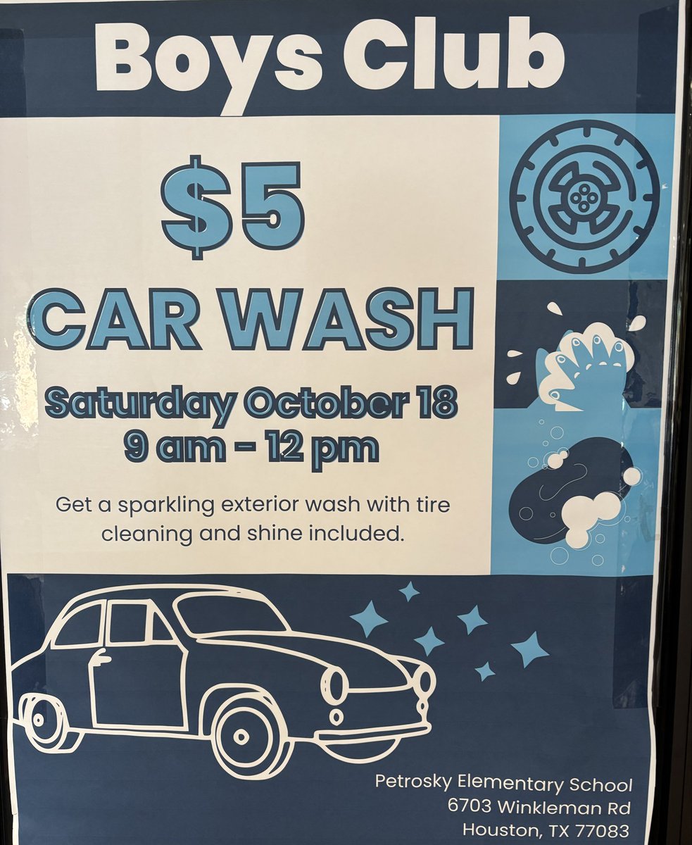 Dr. Tessia Brixey (@tessrenae02) on Twitter photo 9-12 today- Petrosky Boys Car Wash! If you are in the area, stop by and support our Boys Club! Your car will be washed AND dried in our car rider line by our boys and sponsors! Only $5 and donations accepted, proceeds support our Boys Club activities! 9-12 today- Petrosky Boys Car Wash! If you are in the area, stop by and support our Boys Club! Your car will be washed AND dried in our car rider line by our boys and sponsors! Only $5 and donations accepted, proceeds support our Boys Club activities!