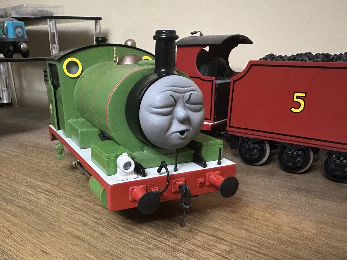 Sleepy and Clenched Percy faces. This version of the clenched is closer to the S1 sculpt, but this version was never used on screen.