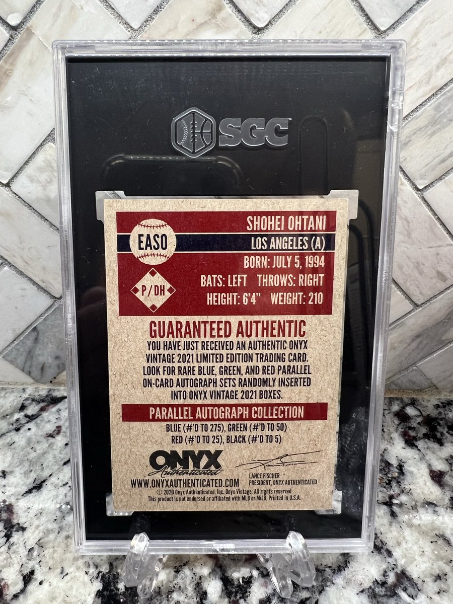 FS/NFT Ohtani Onyx Auto SGC 10/10. $3k. Retweets appreciated!