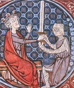 King of Scots David I (R. 1124-1153) during a knighting ceremony
