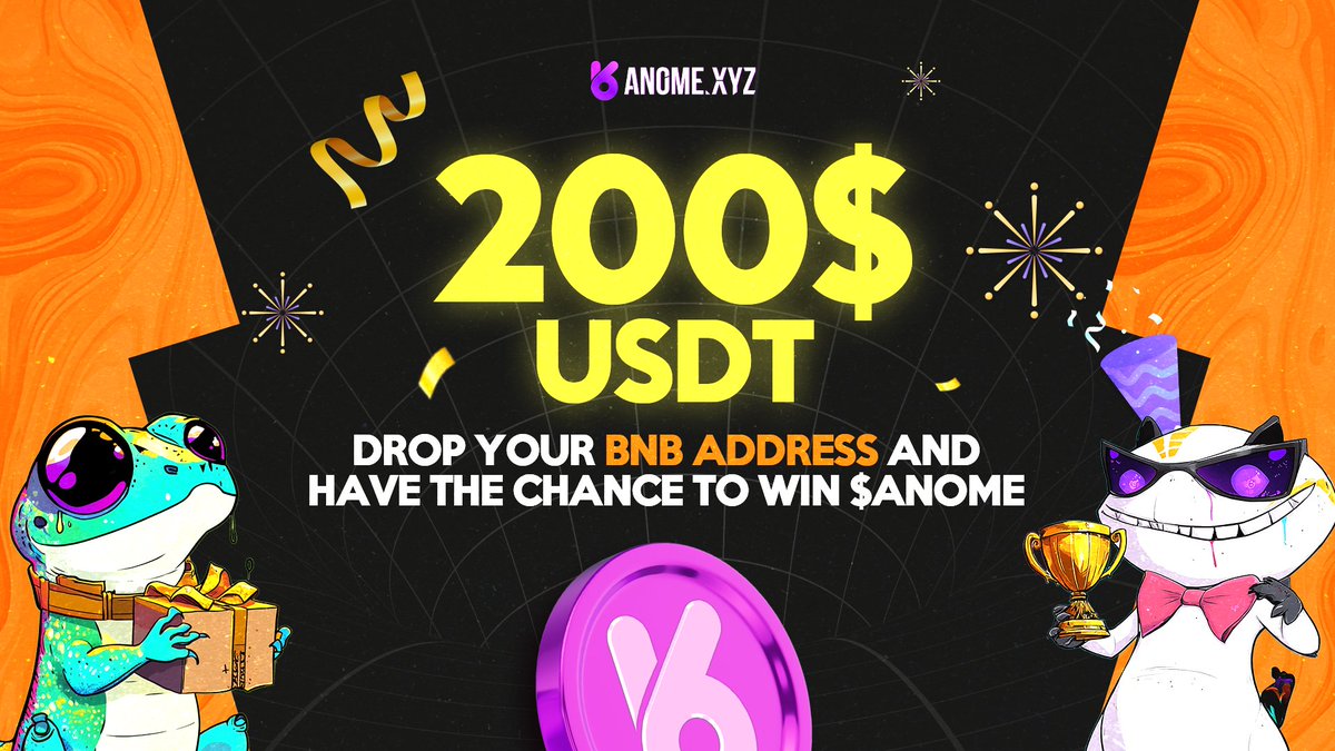 ANOME OFFICIAL (@anome_official) on Twitter photo 🚀 $ANOME GIVEAWAY TIME! 🚀
We’re dropping 💰 $200 in $ANOME to celebrate our growing community!
🏆 10 Winners — $20 each
🔥 Super simple to join:
- Hold any amount of $anome in your wallet
- Like + Repost this post
- Follow <a href="/Anome_Official/">ANOME Protocol</a>
- Drop your BNB wallet address 🚀 $ANOME GIVEAWAY TIME! 🚀
We’re dropping 💰 $200 in $ANOME to celebrate our growing community!
🏆 10 Winners — $20 each
🔥 Super simple to join:
- Hold any amount of $anome in your wallet
- Like + Repost this post
- Follow <a href="/Anome_Official/">ANOME Protocol</a>
- Drop your BNB wallet address