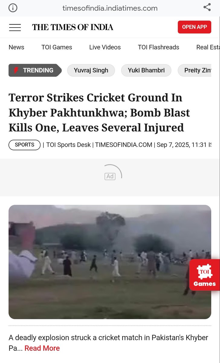 FarhanKVirk's tweet photo. Just a month ago, a blast by Afghan Taliban sponsored Khawarij hit Bajaur Cricket Ground 1 dead, several injured. Even Indian media covered it. 

@ICC stayed silent.

Now Taliban regime spreads fake news, changing “8 cricketers” to “3” in a province with no cricket clubs

ICC should not be an Indian pawn