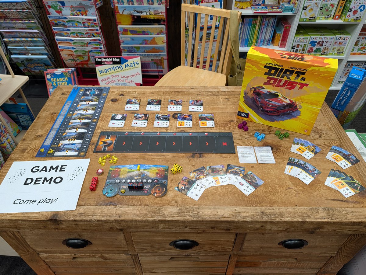 drewstees's tweet image. 🎲 Stop by Toys on the Square in Hummelstown, PA for a demo of Dirt &amp;amp; Dust, running today from 10am-3pm! 🎲 This game blends deck building with strategic dice placement, while perfectly capturing a rally race theme! 🏁

@AresGamesSrl
@toysonthesquare
@DexEnvoy