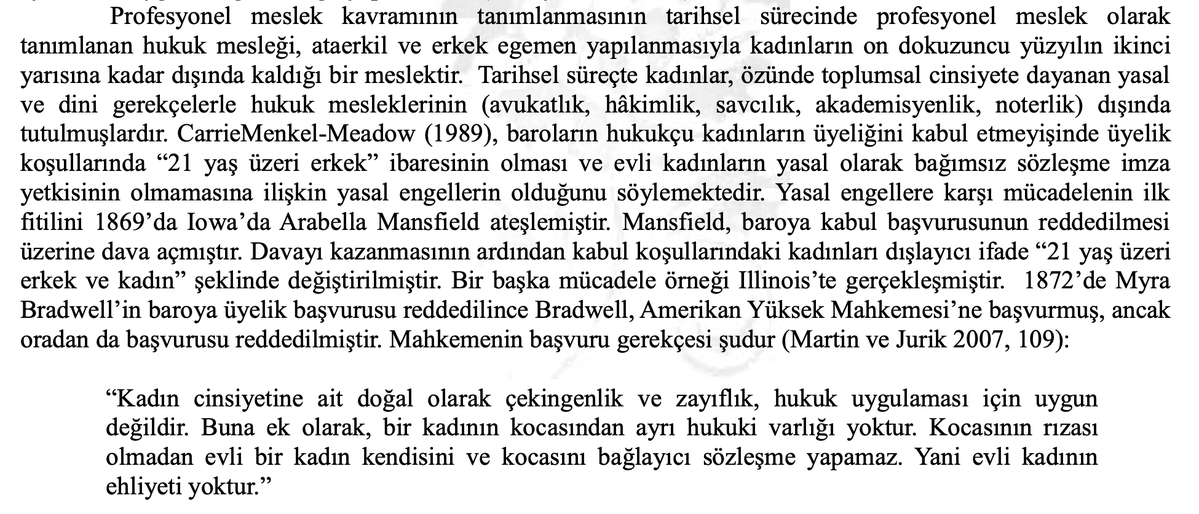 tuba_ucar's tweet photo. 1800’lerden beri süregelen ve hala farklı biçimlerde karşımıza çıkan bir sorun bu. Hukuk mesleklerinde kadınlar için görünmeyen engeller ve ataerkil kodların egemenliği günümüzde de devam ediyor maalesef. https://t.co/FJOIHfmT2D