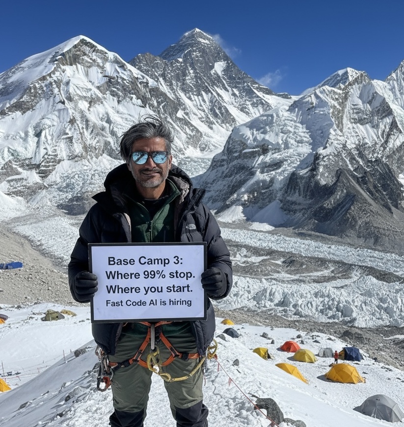 ArjunFastCode's tweet image. Most people stop at base camp 3. They get altitude sickness from complexity, calculate the odds, and turn back.
I need 3 ML researchers and 2 engineers who continue when everyone else quits for @FastCodeAI. Proof > degrees. arjun+peak@fastcode.ai