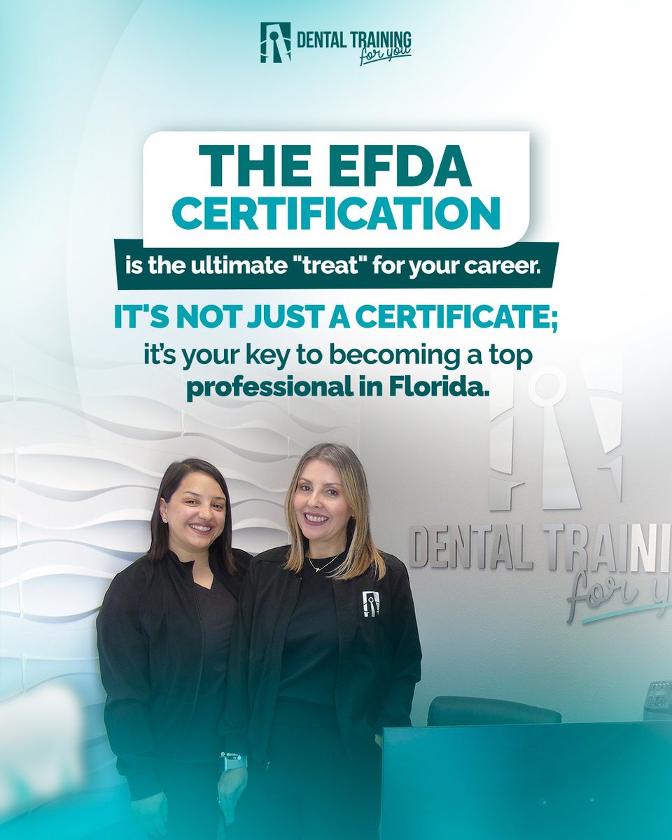 Dental_4you's tweet image. 🔑 EFDA = career-changing “treat” 🎓 Learn expanded functions + get certified.

📲 Enroll now.

 #EFDA #DentalCertification #DentalTrainingForYou #FloridaDentalJobs #CareerGrowth