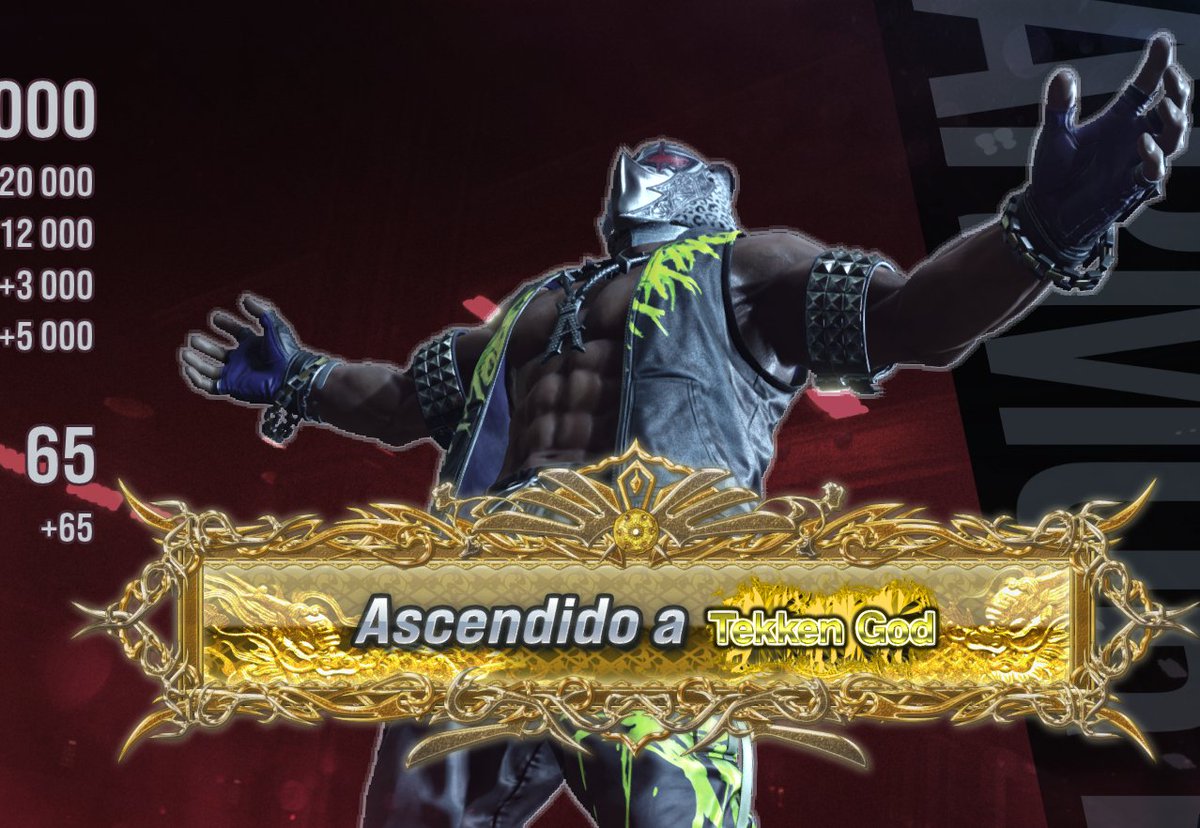 Sé que para muchos este rango no es nada, pero para mí lograr subir un segundo personaje a Tekken God es todo un logro personal