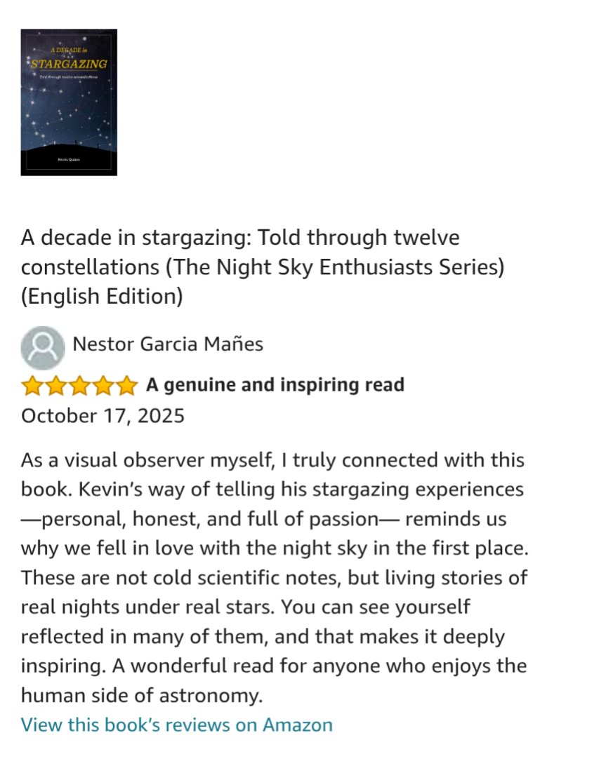 Fantastic 5-star reviews of A decade in stargazing and Demystifying Visual Astronomy just dropped ...
