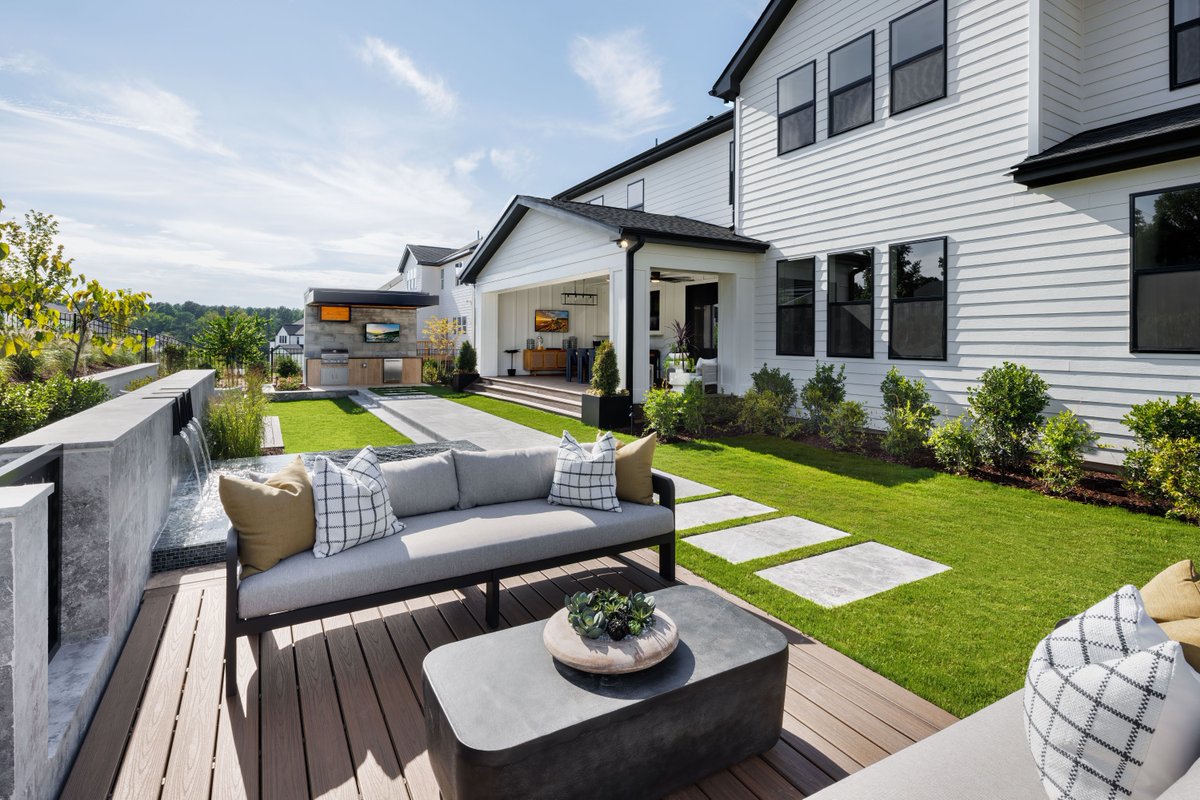 An outdoor living space designed for year-round entertaining.

Experience small-town charm at Millstone, an elegant enclave of single-family homes in Cary, North Carolina, one of the country's best places to live: bit.ly/4nO4N6p