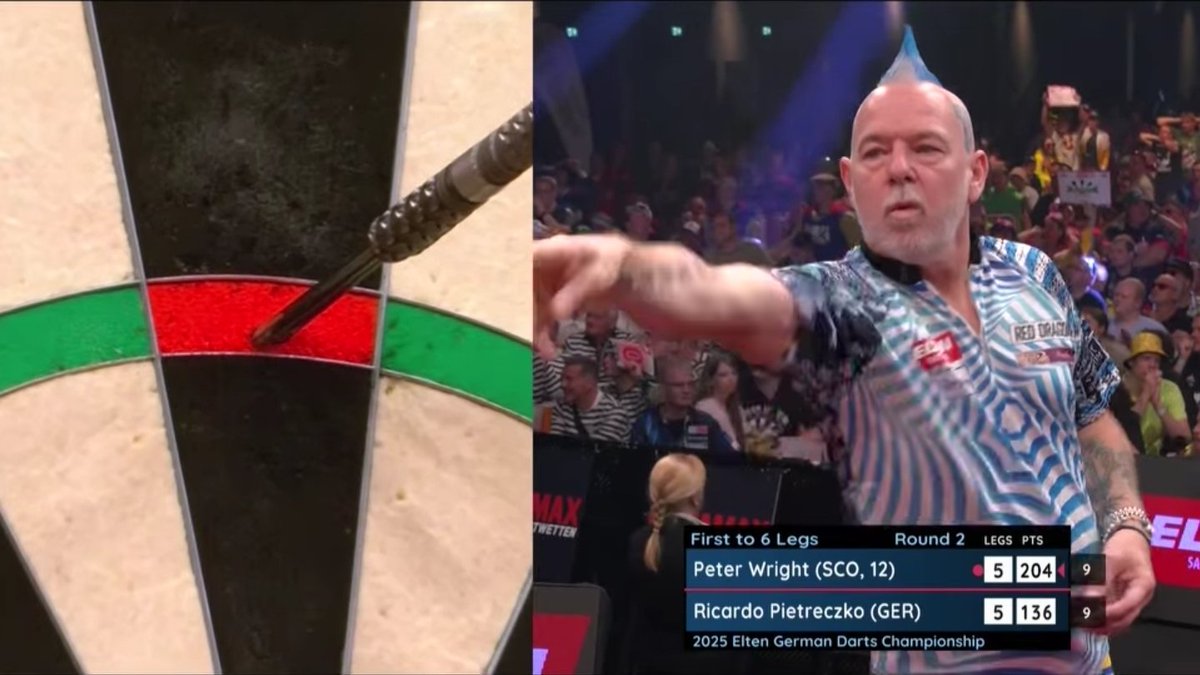 NotPeterWright's tweet image. 2025 German Darts Championship - Hildeshiem 🇩🇪🚨

Peter Wright sticks with the Paradyms to bring in a 6-5 win over Pietreczko 🐍🎯

#pdc #darts #reddragon #darts #peterwright #snakebite #winmau #europeantour #hildeshiem