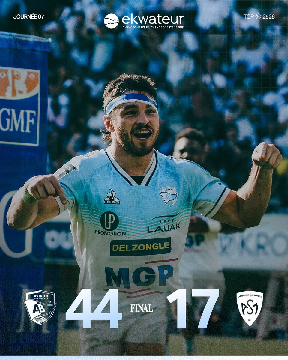 5 points 🖐🏼 

Nos bayonnais s’offrent leur premier bonus offensif de la saison cet après-midi 🤩

#Top14 #rugby