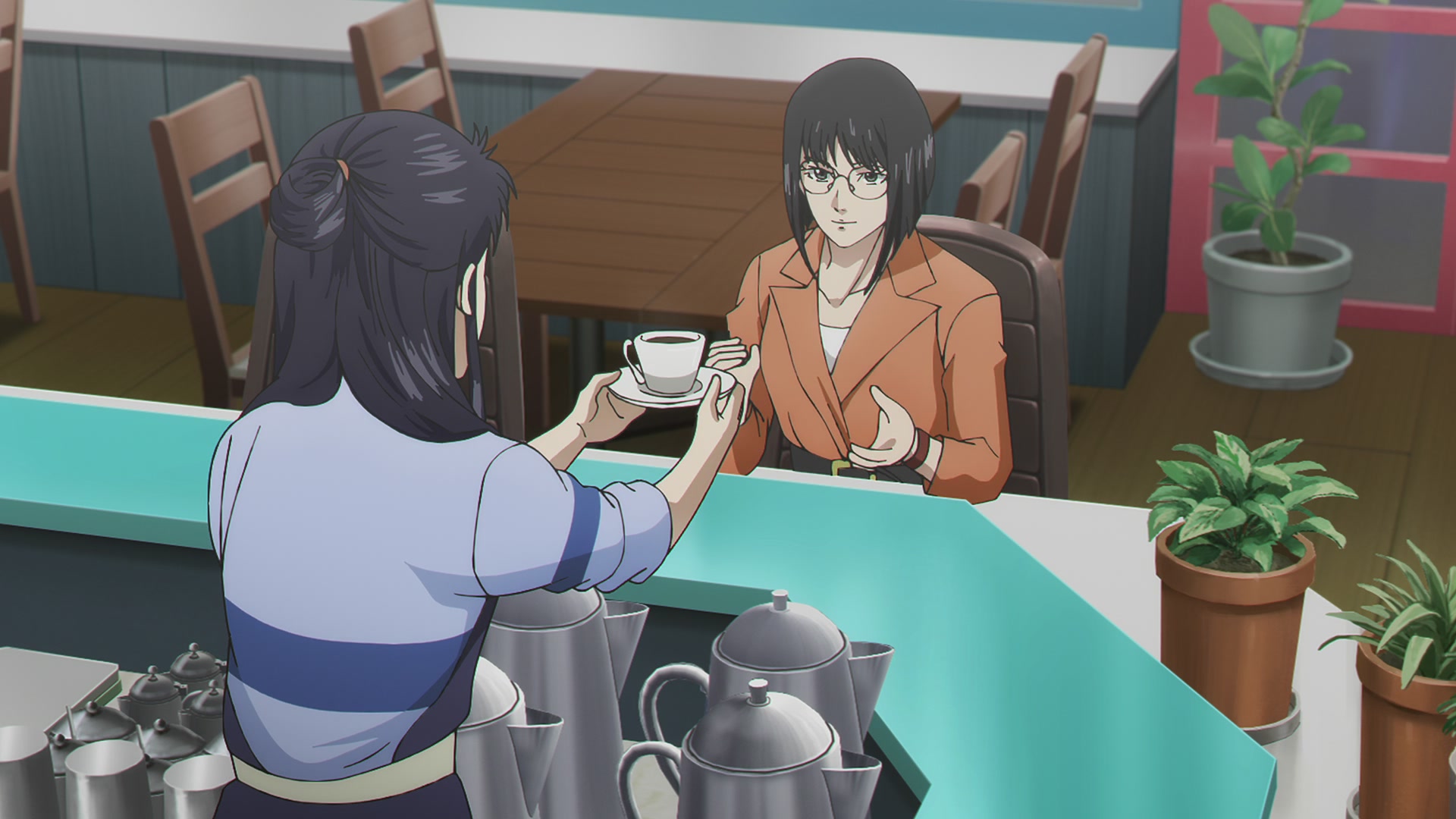 真弓美ページ Marble Print Jersey High Neck