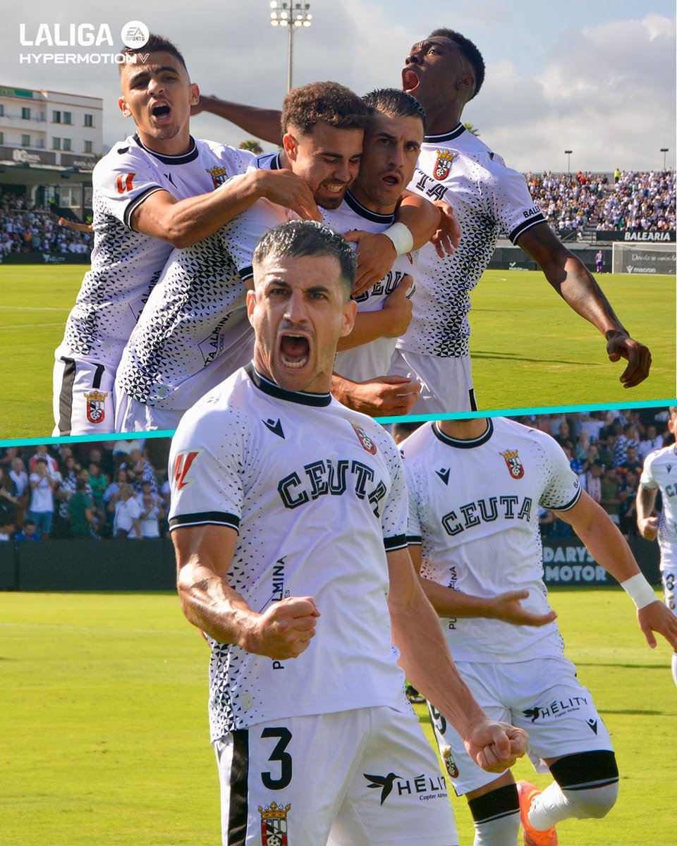 🤍🖤 La alegría del <a href="/ADCeuta_FC/">AD CEUTA FC</a>. 

#LALIGAHYPERMOTION | #ADCeutaFCMirandés