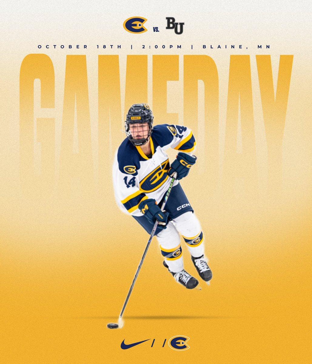 First and only Exhibition Game! 

📍- Blaine, MN (Super Rink) 
📺-miacsportsnetwork.com/bethelmn/ 
📊-athletics.bethel.edu/sidearmstats/w…

#RollGolds #d3hky