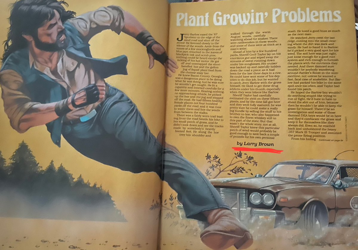 I casually mentioned to my gf that Larry Brown (my favorite author) got his first story ever published in Easyriders magazine. She surprised me with a MINT copy of it!! Yes, THAT, Larry Brown. (Joe, Father &amp; Son, etc…) She’s the best. That is all.