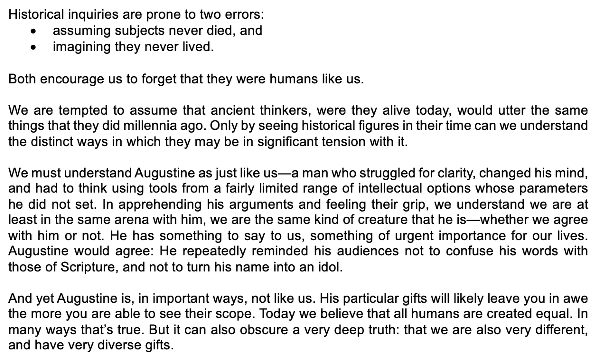 Augustinian scholar Charles Mathewes makes a great point here about historical inquiry:
amzn.to/3WcVqRz