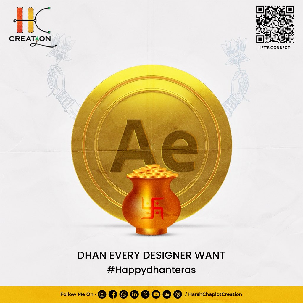 HarshChaplot15's tweet photo. 💰 On Dhanteras, the real gold for designers is Premiere Pro, Photoshop, After Effects &amp; Illustrator—creativity is our wealth, design is our Lakshmi—drop a ✨ if these Adobe gems make you feel richer! #DhanEveryDesignerWants #Dhanteras #HappyDhanteras #Diwali2025 #FestivalOfLight https://t.co/OmmLiDahbb