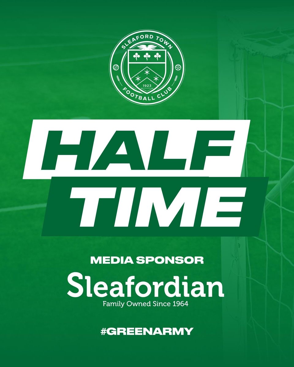 SleafordTownFC's tweet image. ⌚️ We trail at the break. 

🔵#Pinxton 3-1 #GreenArmy🟢