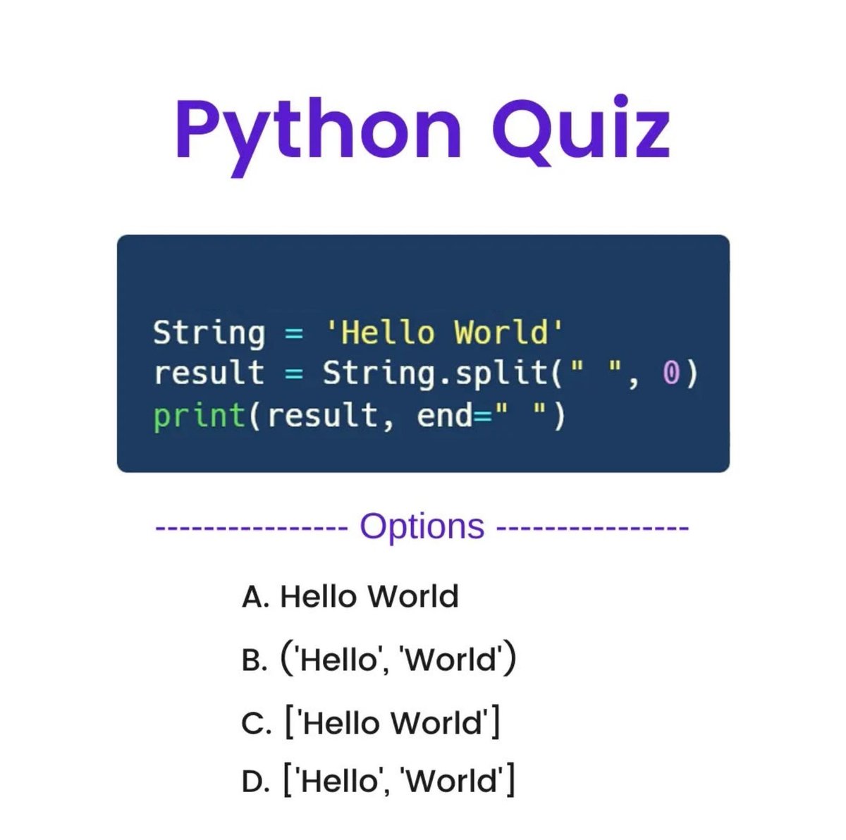 Python_Dv's tweet image. Python Question / Quiz;
What is the output of the following Python code, and why? 🤔🚀 Comment your answers below! 👇
#python #programming #developer #programmer #coding #coder #softwaredeveloper #computerscience #webdev #webdeveloper #webdevelopment #pythonprogramming…