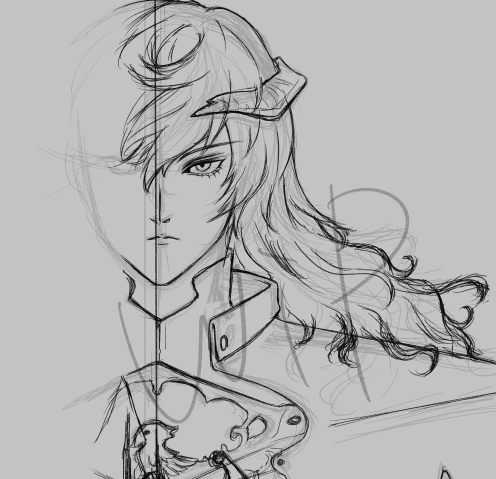 描きかけだけど下書きの表情が今までになくよく描けてる気がするからぽいぽい