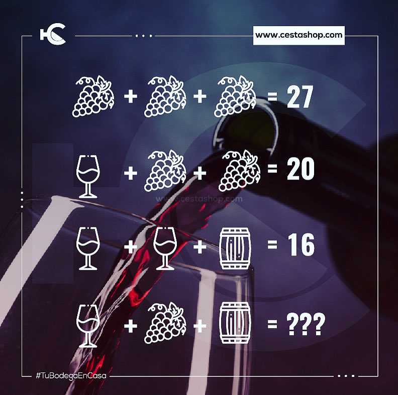 Adivina, adivinanza para aficionados al #vino 🍷
CestaShop.com
#FelizSábado #Winelover #Vino #Wine