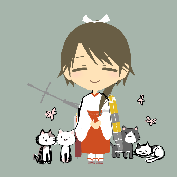 鳳翔(艦これ) 「ゲームに実装されていると思しきネコチャンタチを足した 描いている最中「邂逅祈願」」|RIEのイラスト