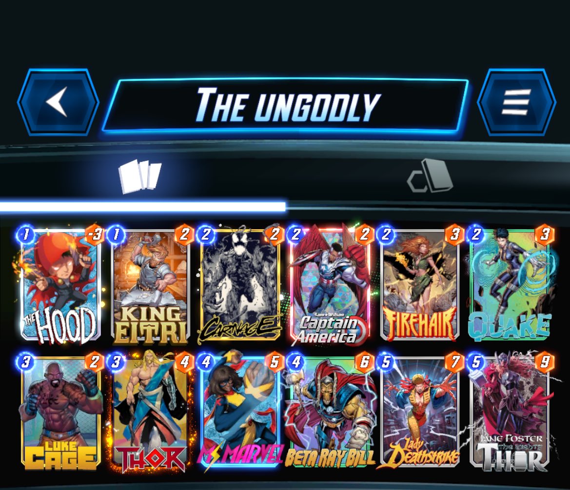 Jiglas1's tweet photo. I took a break longish from @MARVELSNAP but got back into the action last season…
First time getting the season pass and for a sec I was regretting spending the money but after the ota zsw has impressed me..
Decks I used to climb 👇 https://t.co/uZwqqncnk2
