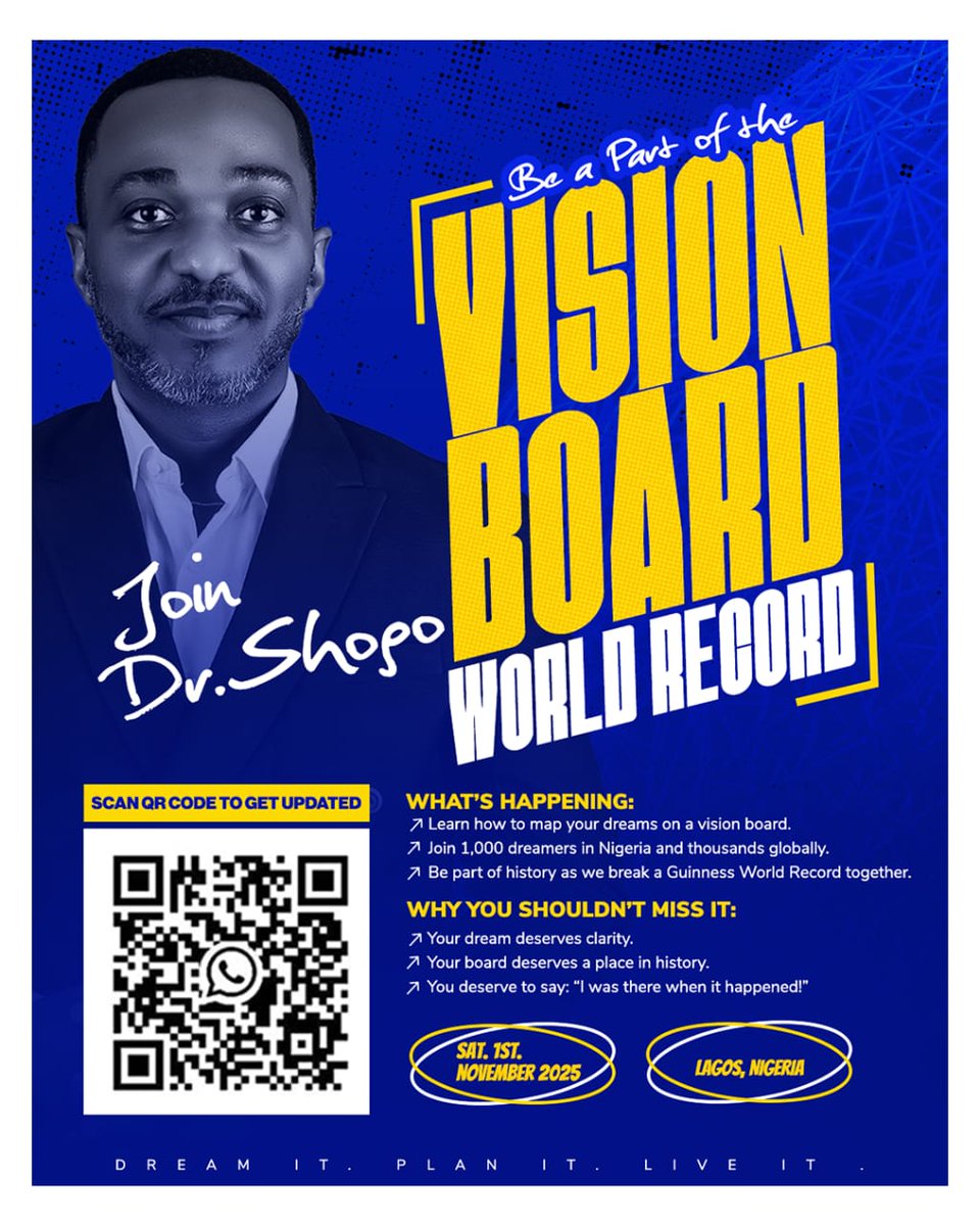 Dear <a href="/davido/">Davido</a>,
You’ve always stood for dreams, and this time, we’re setting out to break a Guinness World Record  the largest vision board experience in the world! 
It’s about igniting purpose and possibility across Africa.
Let’s make history together. visionboardworldrecord.com
