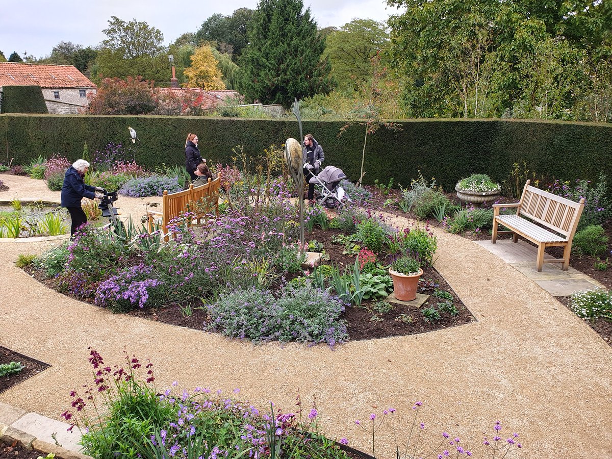 TLSBigDig's tweet image. For those involved in the test-pitting in the Iris garden at Nunnington Hall, here is the stunning new garden. Beautiful, accessible and with plenty of seats. @nationaltrust