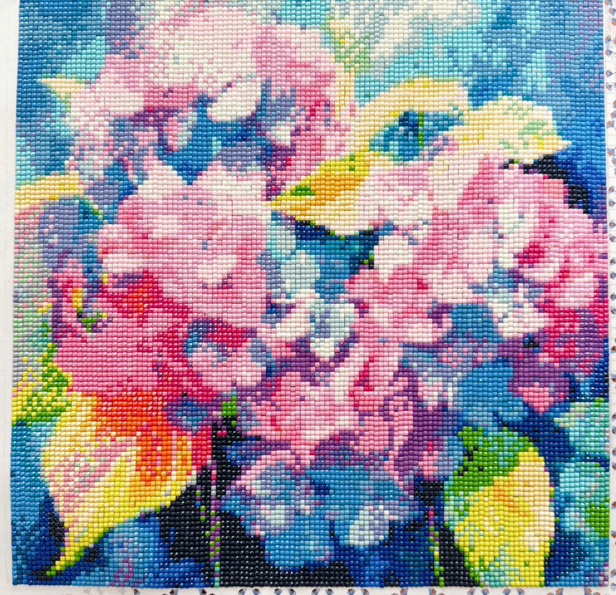 ss_DA_log's tweet image. 💎30×40＆30×30
作成は１ヶ月くらい前だけど仕事で忙しくて完成してそのままにしていた作品
猫ちゃんの粘着部分がよれよれになっていて完成しても浮きが出てしまってるのが悲しい😢

 #ダイヤモンドアート