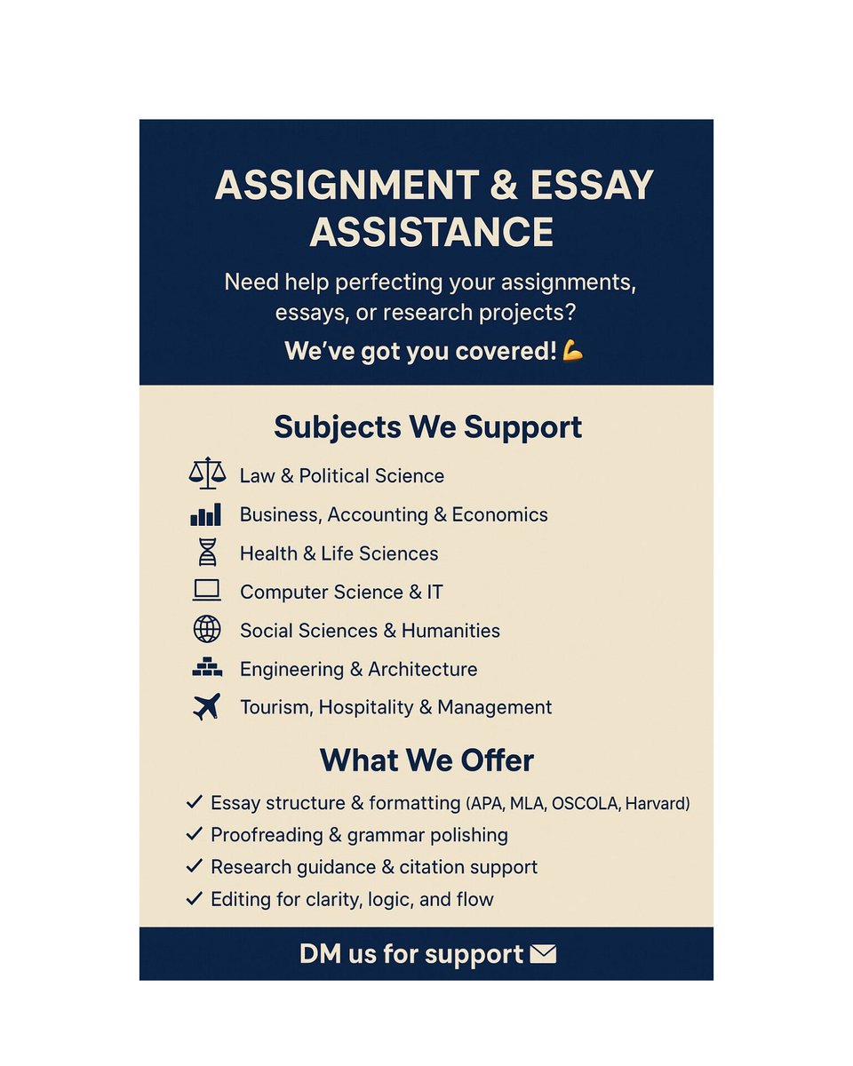 theTopEssayists's tweet image. 📩 DM us for support ✉️
#AcademicWriting #EssayHelp #AssignmentSupport #StudySmart #ResearchSkills #StudentSuccess #WritingTips