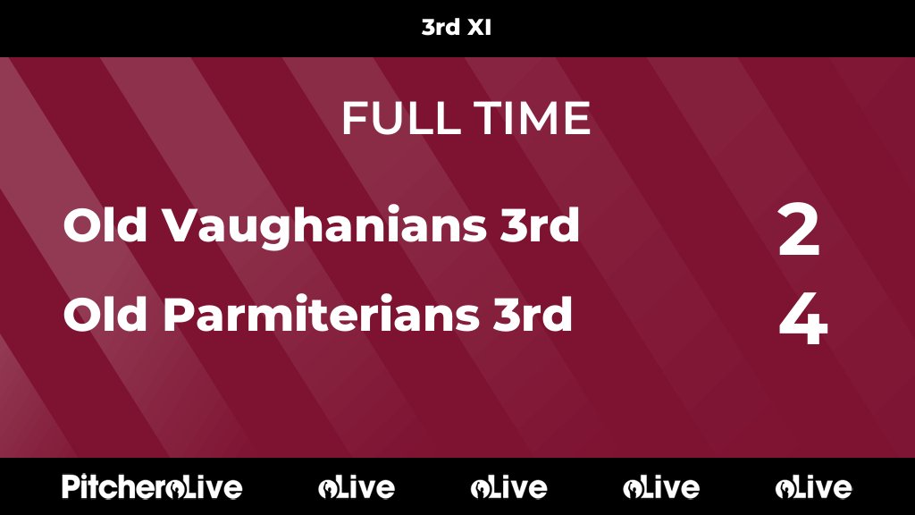 FULL TIME: Old Vaughanians 3rd 2 - 4 Old Parmiterians 3rd
#OLDOLD #Pitchero
oldparmiteriansfc.co.uk/teams/237873/m…