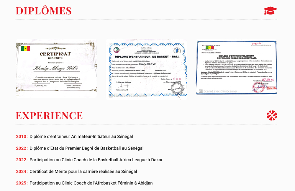Basket_Senegal's tweet photo. Les Profiles, c'est aussi pour les entraineurs !
Coach Khady Mbaye🇬🇳 présente sont #CoachProfile 📈🏀
▶️ https://t.co/a7OujOSKNP
📢N'attentez plus... réservez vite au :
📞(+221) 77 575 01 68
(+221) 78 608 46 74
#Basketsenegal #digitek #playerprofile https://t.co/FLwbu6gKW2