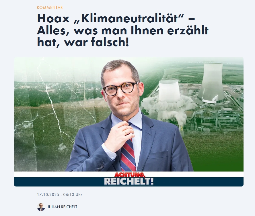 Terran Liberty (@terran_liberty) on Twitter photo Ein Kommentar, der sitzt – <a href="/jreichelt/">Julian Reichelt</a> zerlegt den Mythos der „Klimaneutralität“ und zeigt, wie Deutschland mit ideologischem Eifer seine eigene Wirtschaft ruiniert.
➡ Die sogenannte Energiewende ist kein Fortschritt, sondern ein 500-Milliarden-Euro-Grab – mit schlechterer, Ein Kommentar, der sitzt – <a href="/jreichelt/">Julian Reichelt</a> zerlegt den Mythos der „Klimaneutralität“ und zeigt, wie Deutschland mit ideologischem Eifer seine eigene Wirtschaft ruiniert.
➡ Die sogenannte Energiewende ist kein Fortschritt, sondern ein 500-Milliarden-Euro-Grab – mit schlechterer,