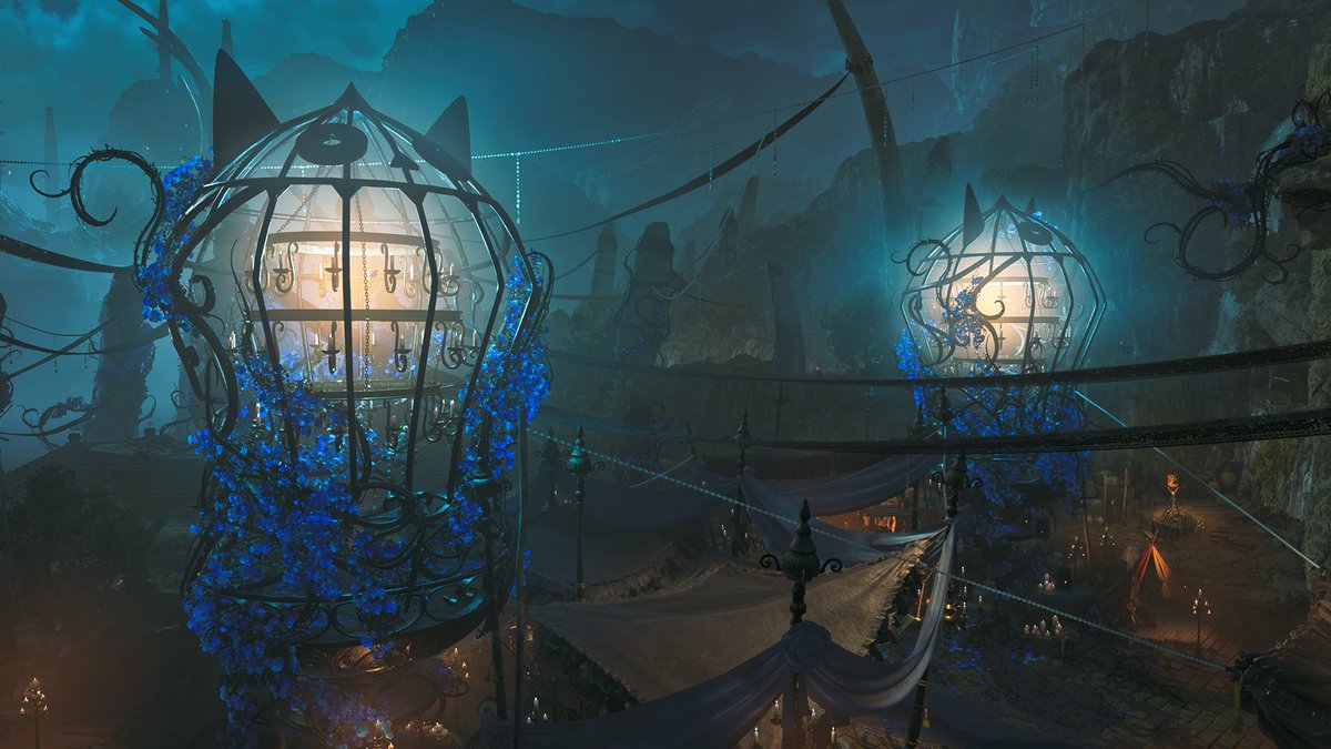 monsterhunter's tweet image. Next week in Monster Hunter Wilds, the Festival of Accord: Dreamspell takes over the Grand Hub!

Join the spooky celebration from Oct. 22 and enjoy event exclusive new gear, gestures, campsite decorations and more 🎃