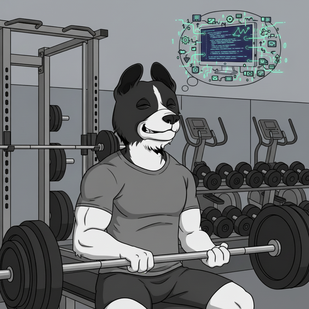 At the gym but my brain is still debugging.