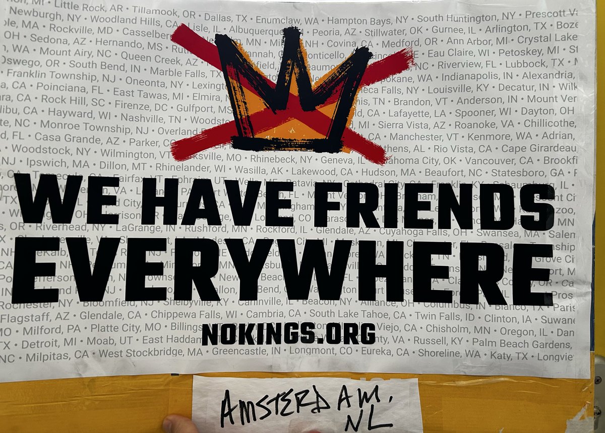 scarbsteve's tweet photo. @KimberlySuth @dadlani @Mollyploofkins @Reuters Solidarity indeed. Resistance is everywhere. #NoKings #NoTyrants https://t.co/KCGxrHVFOm