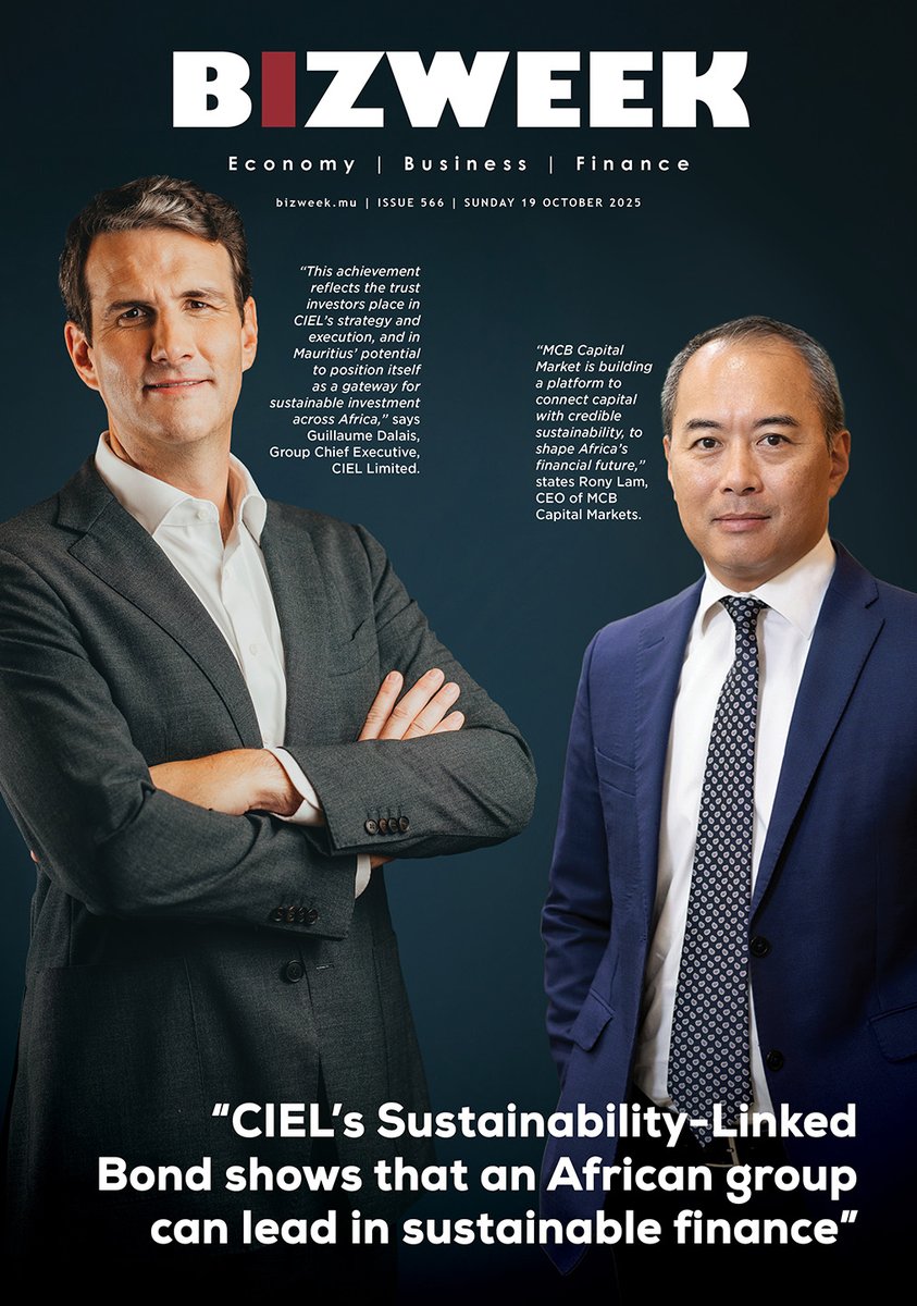 bizweekmu's tweet image. “CIEL’s Sustainability-Linked Bond shows that an African group can lead in sustainable finance” - Guillaume Dalais, Group Chief Executive, CIEL Limited.

#CIELGroup #RonyLam @mcbgroup 

📖Full article on: bizweek.mu

#BIZweek #Mauritius #Business #Economy #Diplomacy